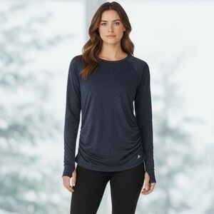 Athleta Midnight Blue Long Sleeve Sparkle Top